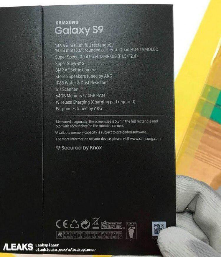 Samsung Galaxy S9 - caja -