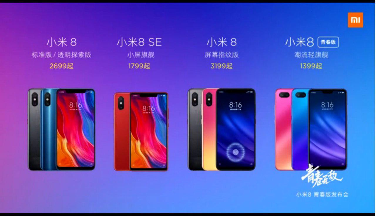 Xiaomi Mi 8 family