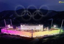 Intel logra el récord Guinness mundial con más de 1200 drones volando simultáneamente. Aros olimpicos