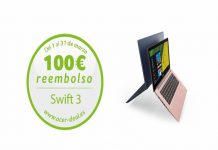 ACER reembolsa 100 euros por comprar el Swift 3