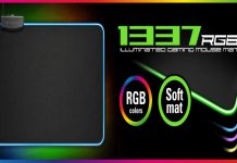 Sharkoon 1337, alfombrilla FLEXIBLE con iluminación RGB