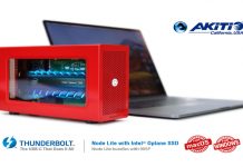 AKiTiO Node Lite Thunderbolt 3 con Intel Optane 905P AIC SSD