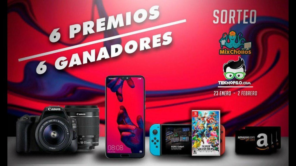 Sorteo Huawei P20 Pro, Nintendo Switch, Canon EOS 4000D y tarjetas Amazon