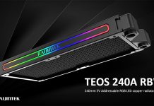Raijintek Teos 240A RBW con iluminación RGB Raijintek Teos 240A