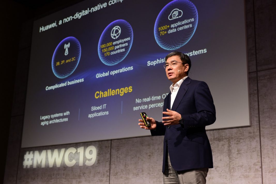 Yan Lida, presidente de la Unidad de Negocio de Empresas de Huawei, durante el MWC 2019.