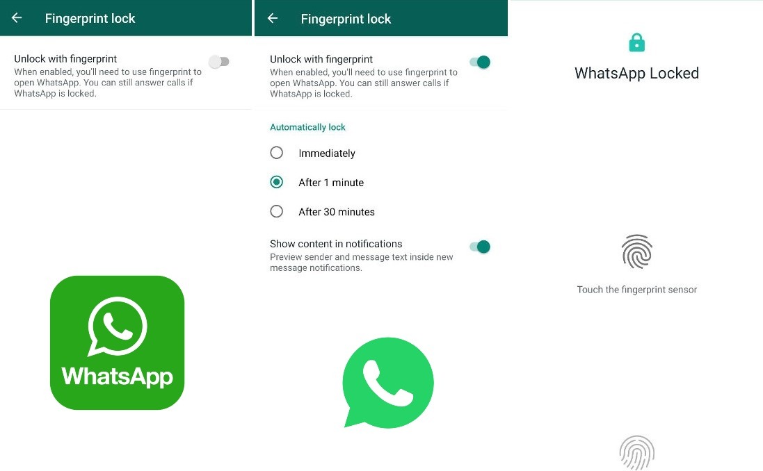 WhatsApp para Android ahora con bloqueo de huella digital