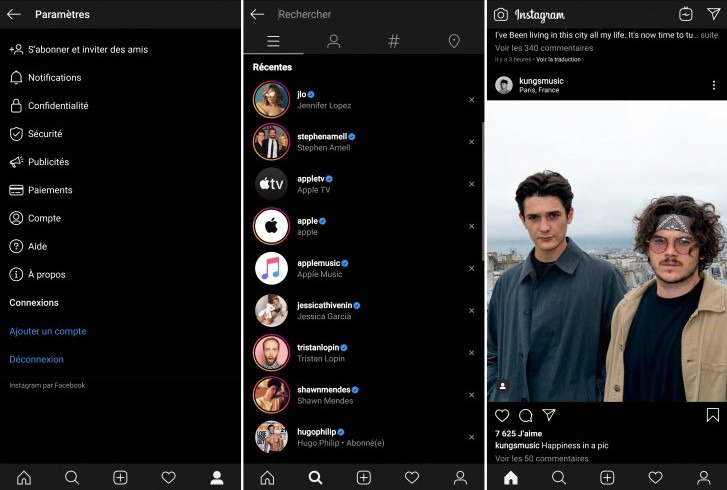 Instagram está probando el modo oscuro en Android