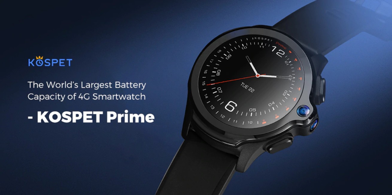 KOSPET Prime, smartwatch con 1260 mAh de batería y Android