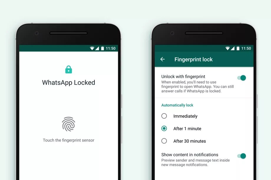 Whatsapp Touch ID en Android con bloqueo por huella dactilar