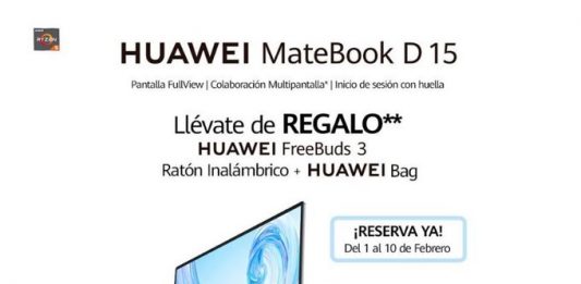 Huawei Matebook D 15 + 3 REGALOS hasta mañana