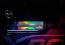 SPECTRIX S20G con una llamativa decoración RGB XPG SPECTRIX S20G PCIe Gen3x4 M.2 2280