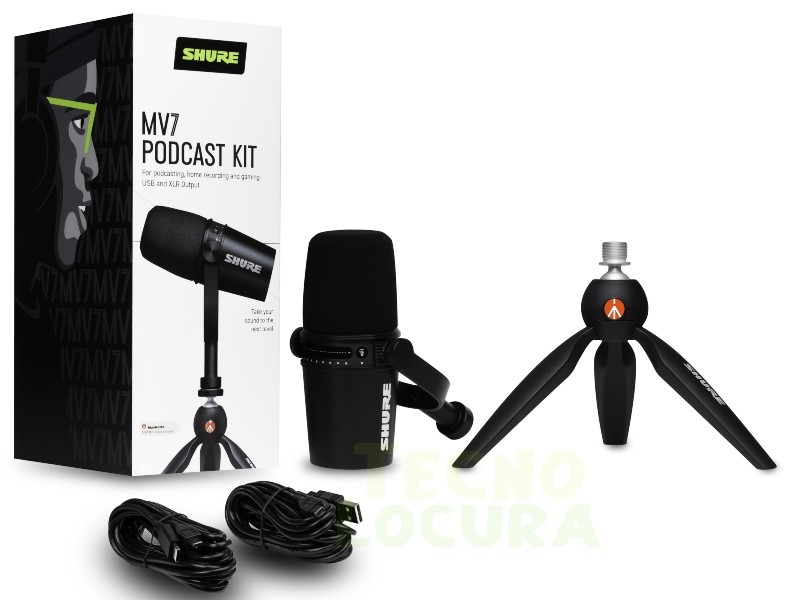 kit para streaming y podcasting ideal: Shure MV7