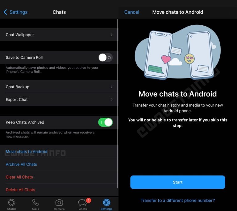 La transferencia del historial de chat de WhatsApp iPhone a Android llegó