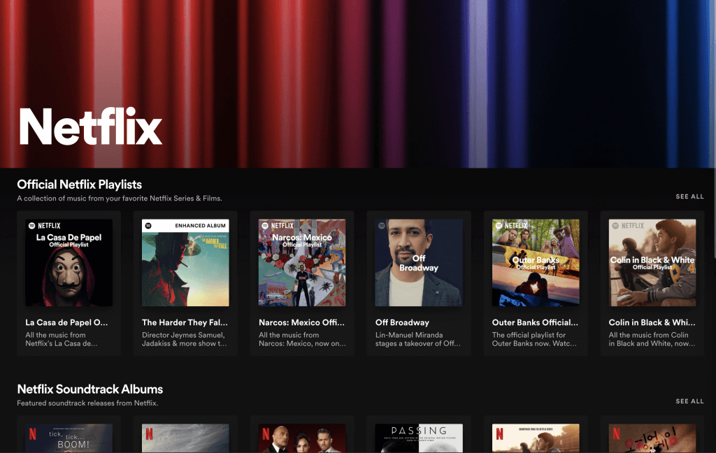 Netflix Hub, música y podcast exclusivos de la mano de Spotify