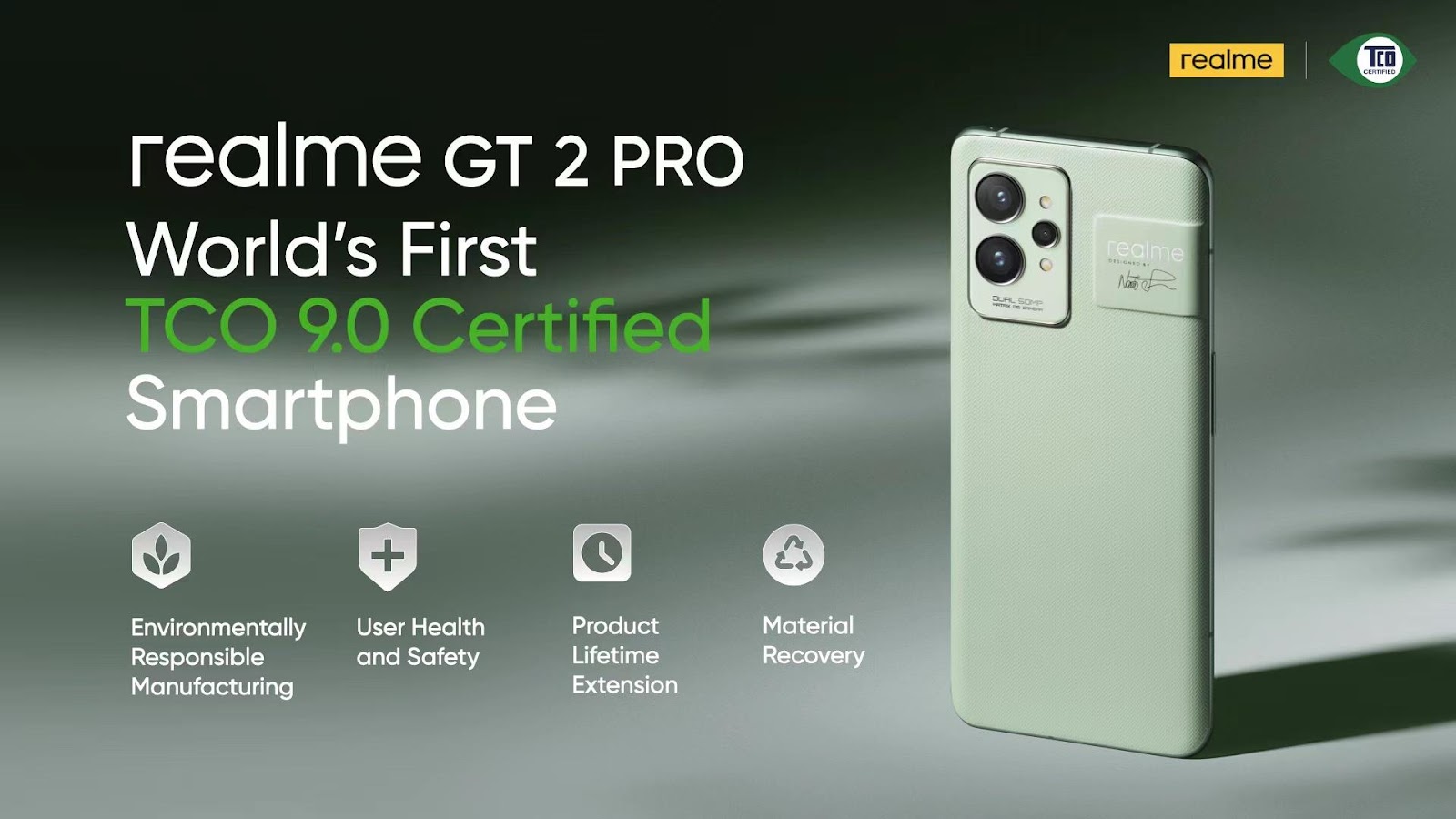 realme GT 2 Pro recibe la certificación de sostenibilidad TCO 9.0.