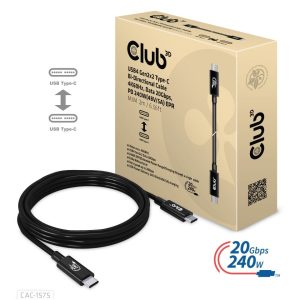 Cables USB Type-C 2.1 empiezan a estar disponibles en 240W de la mano de Club 3D