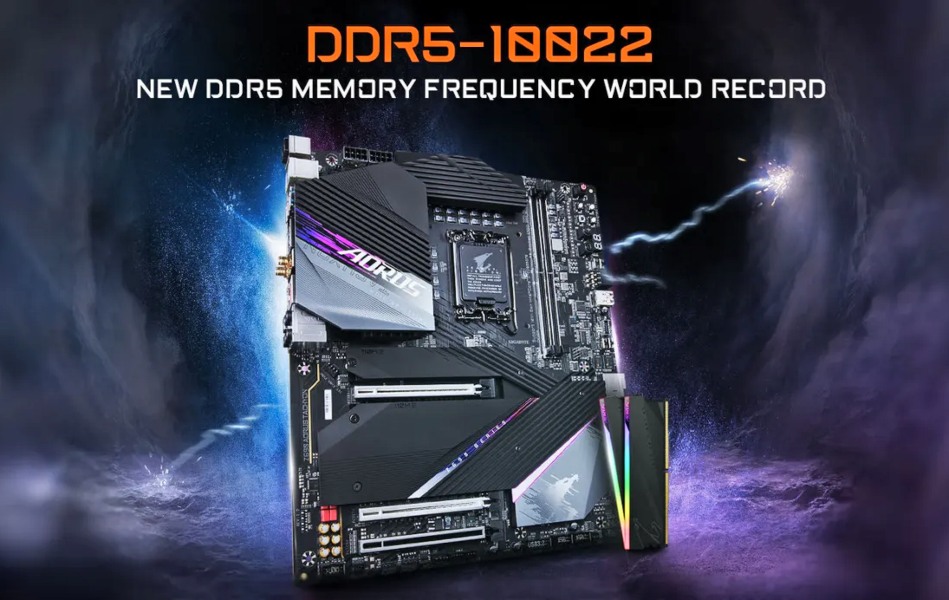 Memoria AORUS DDR5 a 10,0022 MT/s y sus 18 MT/s adicionales récord mundial