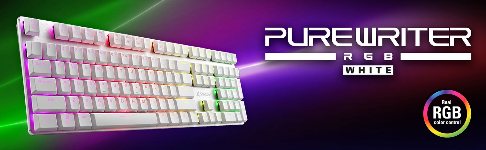 Sharkoon PureWriter RGB en colores White and Black