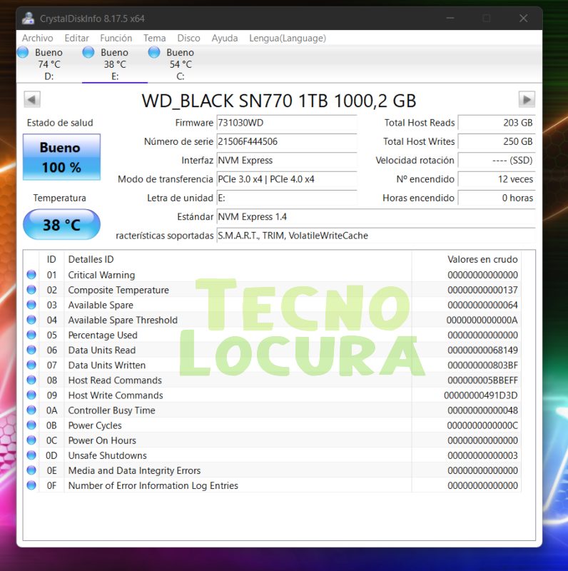 WD_BLACK SN770 PRUEBAS TECNOLOCURA