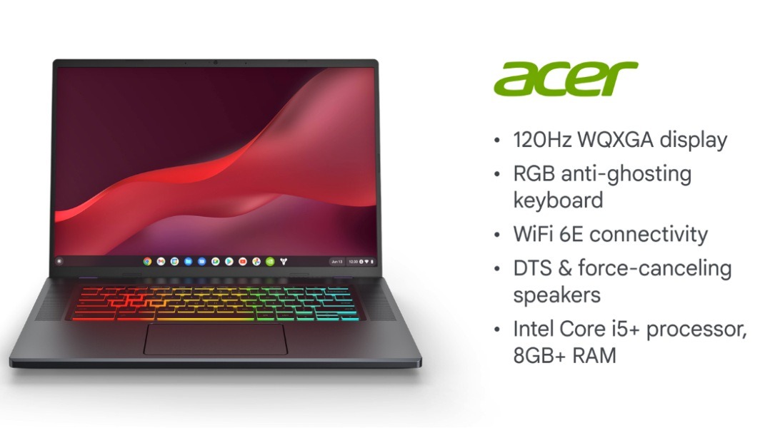 Acer Chromebook 516 GE, primer Chromebook para Gaming en la nube