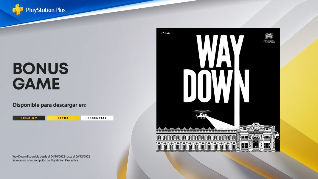 Way Down el videojuego, disponible GRATIS como bonus game para usuarios PlayStation Plus