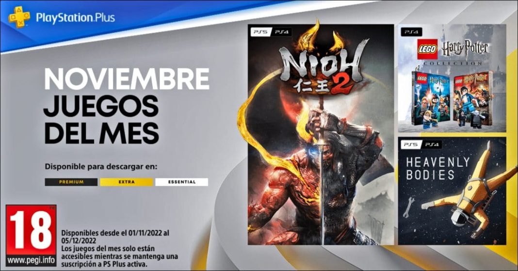 Los juegos del mes de noviembre de PlayStation Plus nos traerá Nioh 2 y más sorpresas