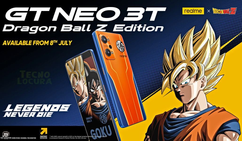 realme GT NEO 3T Dragon Ball Z Edition con 50€ de descuento