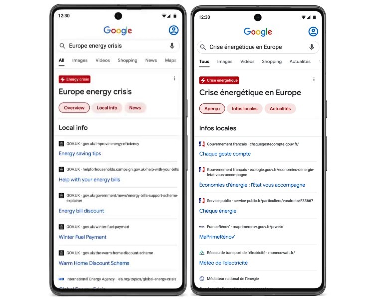 Google lanza nueva función para ayudar con la crisis energética