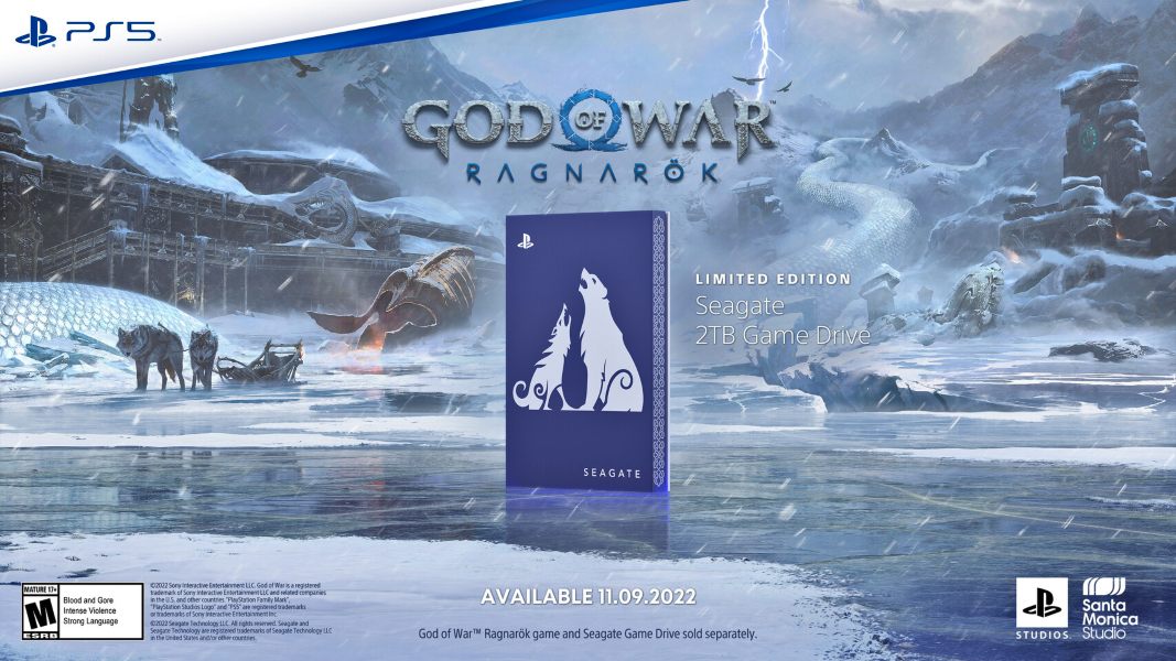 Seagate God of War Ragnarök, disco duro edición especial del juego del año