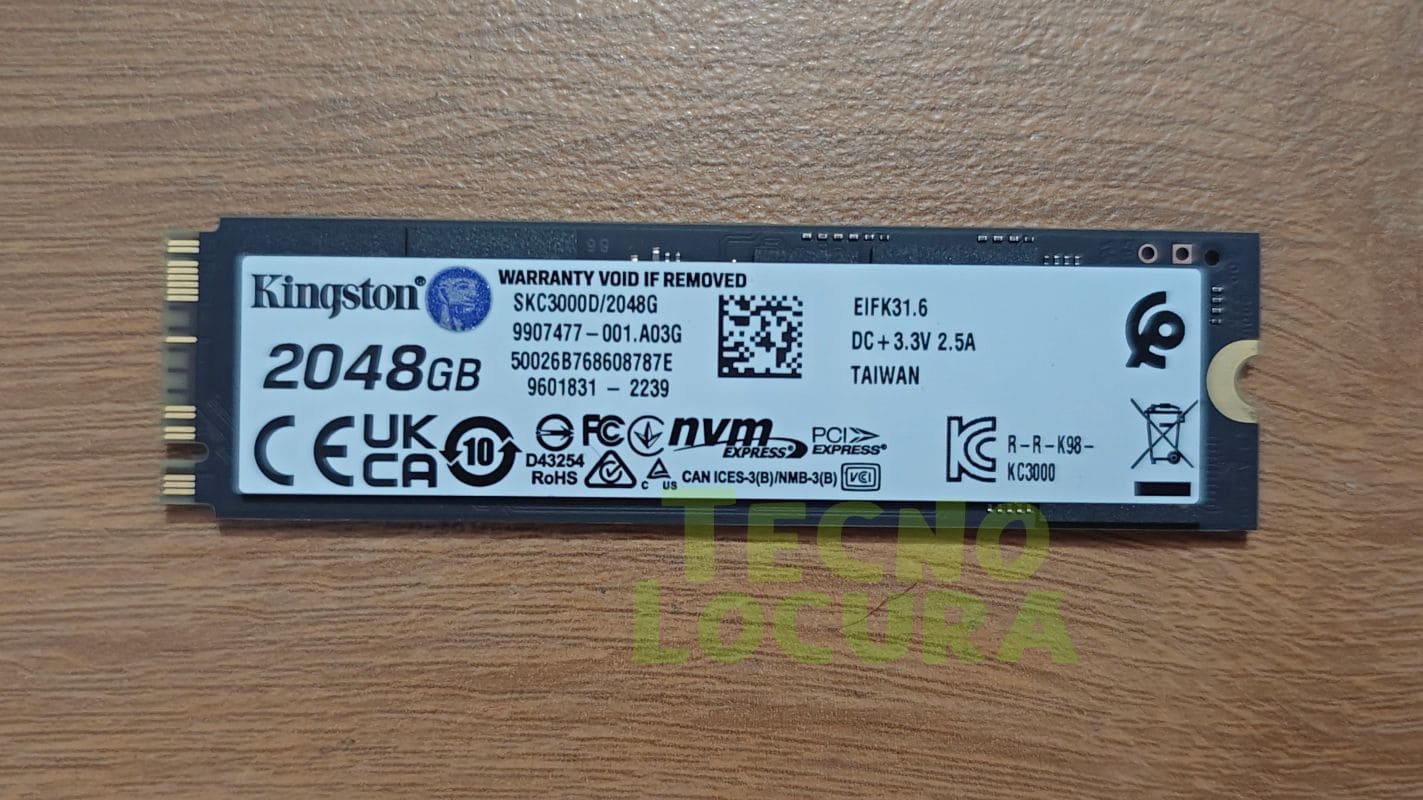 Kingston KC3000 2TB review TECNOLOCURA PCIe 4.0 NVMe M.2 SSD