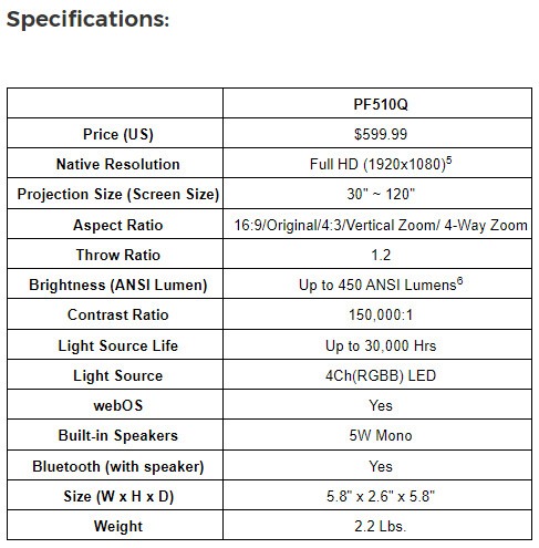 LG Cinebeam Smart, el nuevo y portátil proyector de hasta 120
