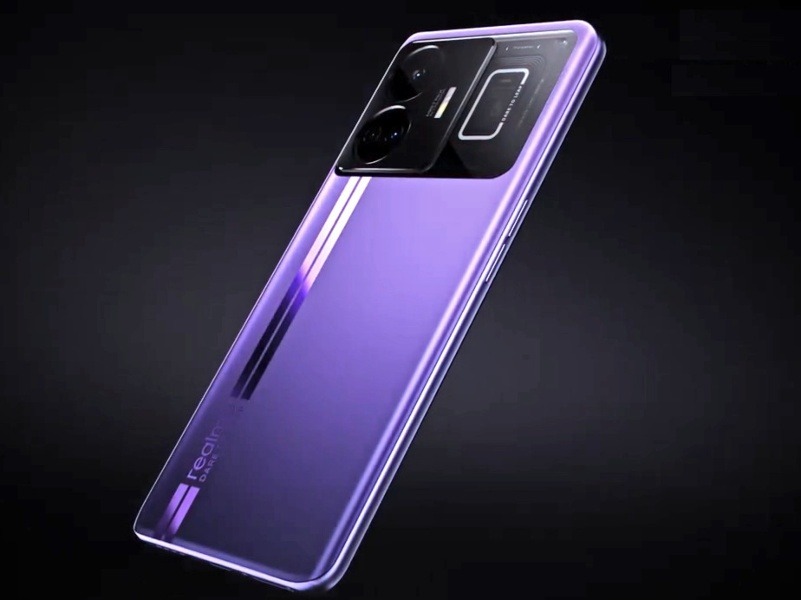 realme GT Neo5 en púrpura con diseño RGB transparente
