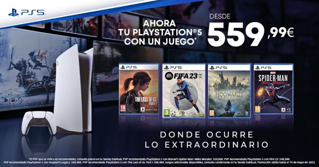 PS5 más un juego a elegir desde 559,99€ hasta el 14 de mayo