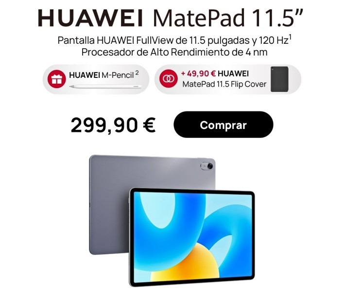 HUAWEI MatePad 11.5, productividad por menos de 300€