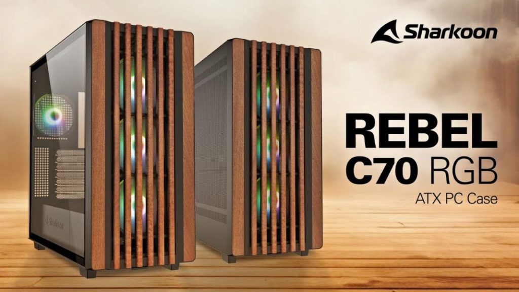 Sharkoon Rebel C70 RGB | Caja ATX con elegante diseño de madera