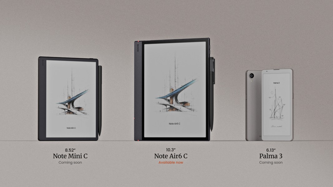 BOOX desvela tres dispositivos eInk totalmente renovados: Note Air6 C, Note Mini C y Palma 3